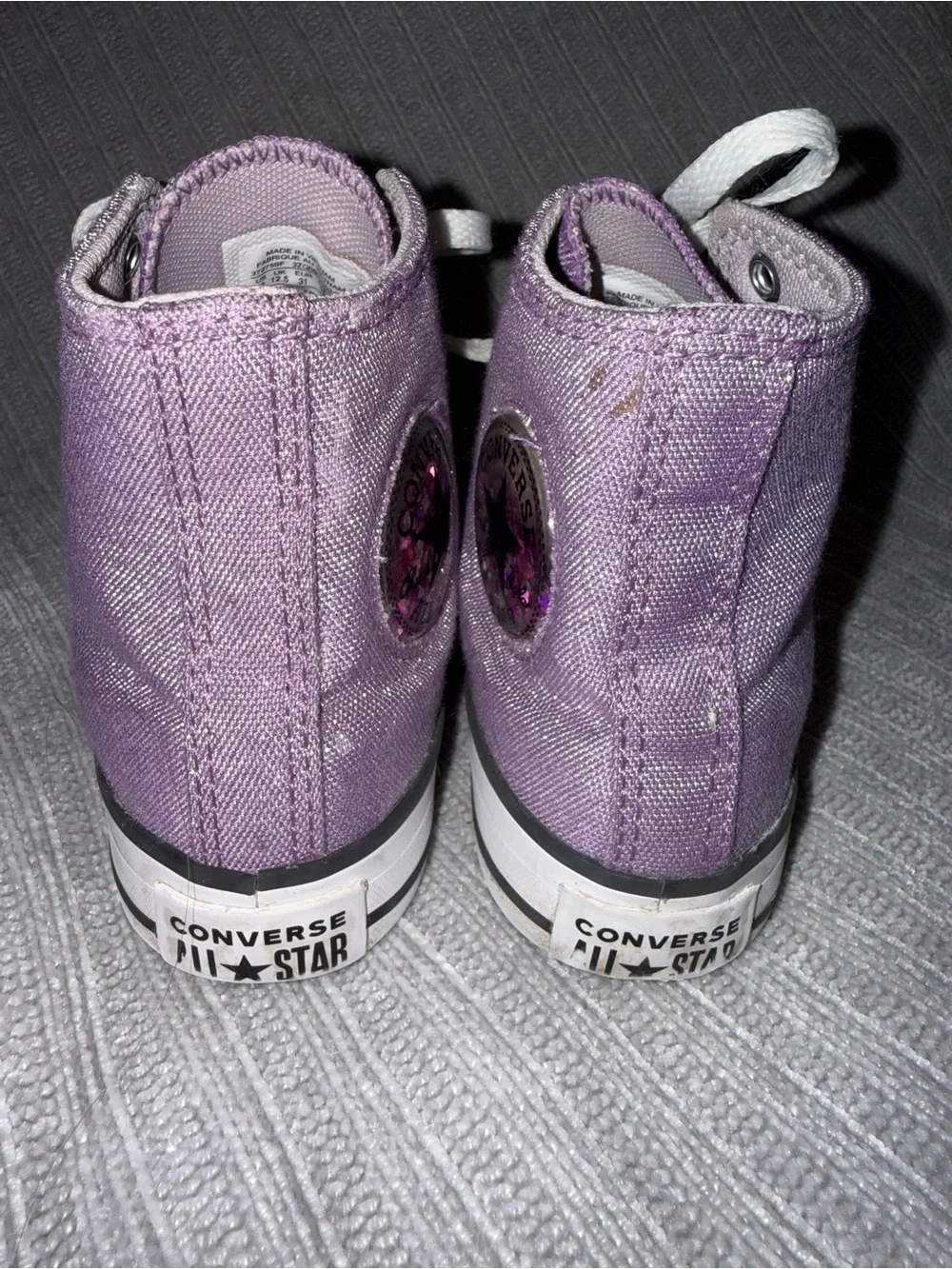 Converse Kids Lavender Glitter High-Top Sneakers